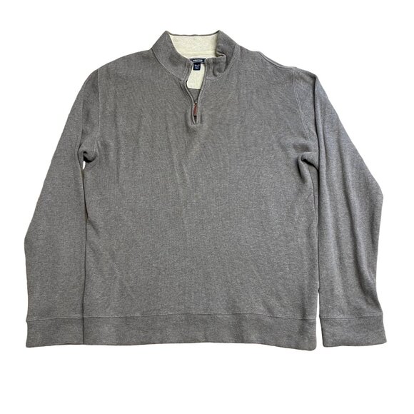 LANDS' END SWEATER 1/4 ZIP MENS XL TALL PULLOVER LONG SLEEVE CASUAL 100% COTTON - Picture 1 of 10